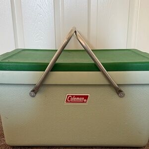1970’s Coleman Classic Green and White Cooler LIKE NEW